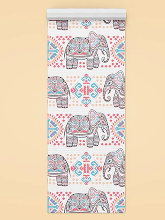 Ornamental Elephants Pattern Yoga Mat -Image by Shutterstock