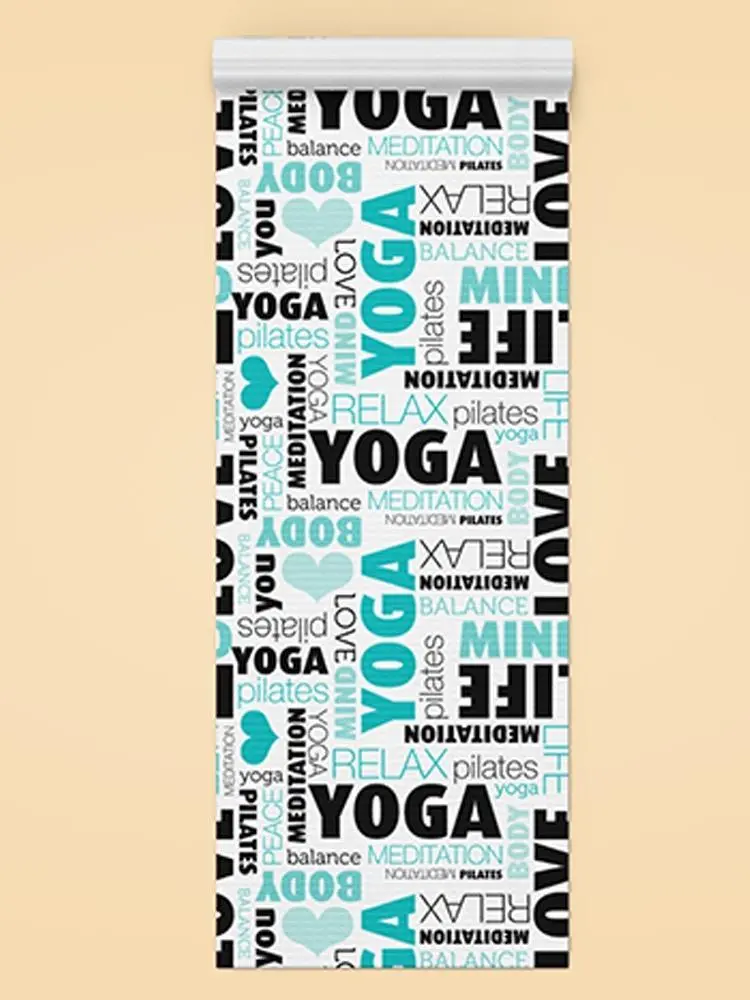 Yoga Quotes Pattern Yoga Mat -Image by Shutterstock