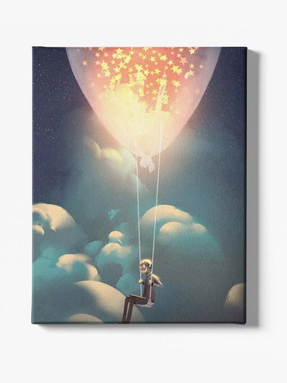 Floating With A Big Balloon Canvas -Image by Shutterstock