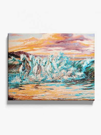 Horses Running On A Wave Canvas -Image by Shutterstock