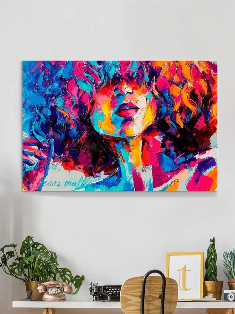 Colorful Oil Woman Canvas -Image by Shutterstock