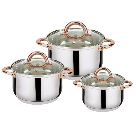 J&V TEXTILES 6-Piece Stainless Steel Casserole Set Pots and Lids…