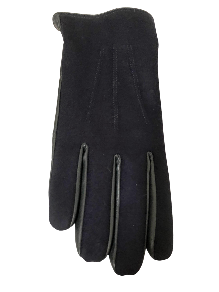 Grey Nappa Leather Gloves with Wool