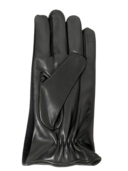 Grey Nappa Leather Gloves with Wool