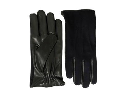 Grey Nappa Leather Gloves with Wool