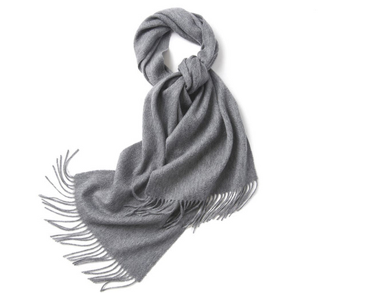 Lambswool Scarf Woven Plain Grey