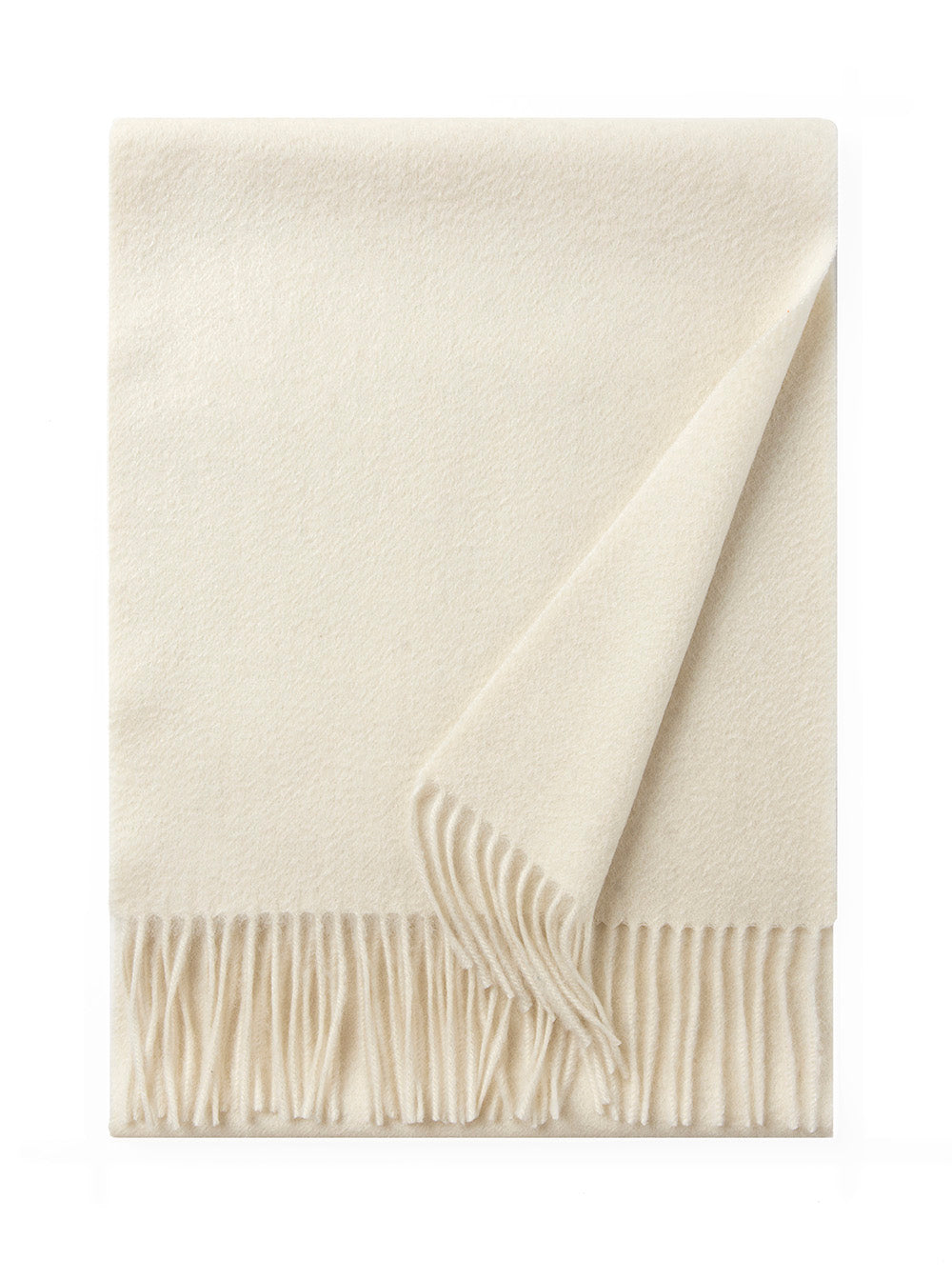 Lambswool Scarf Woven Plain Woolwhite