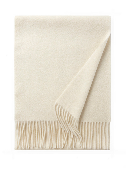 Lambswool Scarf Woven Plain Woolwhite