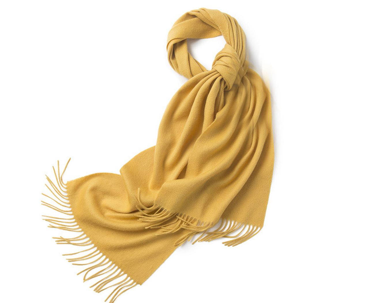 Lambswool Scarf Woven Plain Yellow