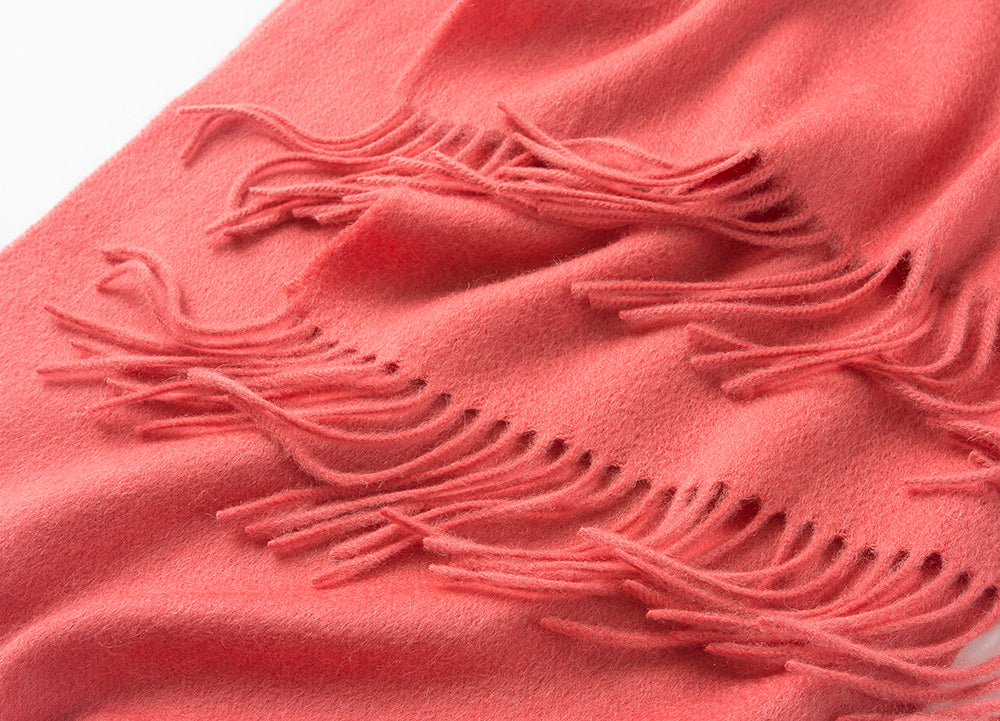 Lambswool Scarf Woven Plain Lobster