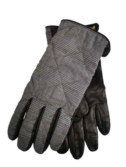 Leather Gloves with Wool Glen Check