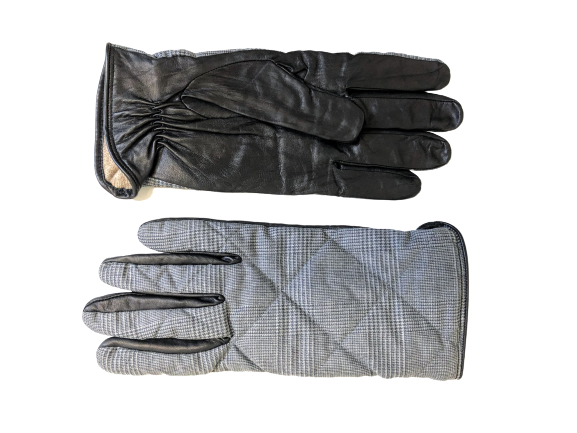 Leather Gloves with Wool Glen Check