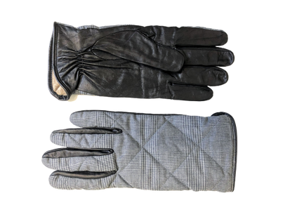 Leather Gloves with Wool Glen Check