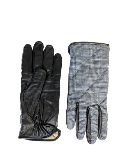 Leather Gloves with Wool Glen Check