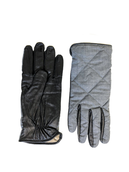 Leather Gloves with Wool Glen Check