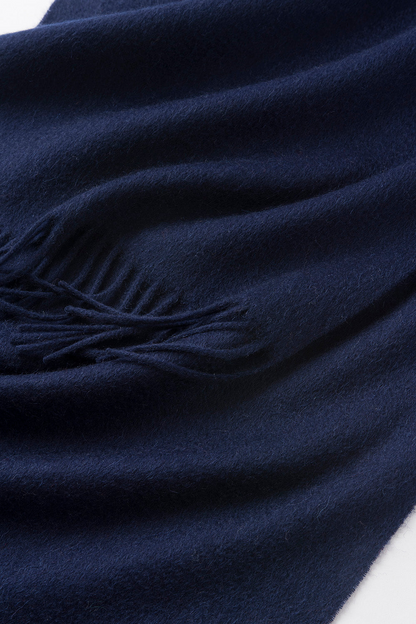 Lambswool Scarf Woven Plain Navy