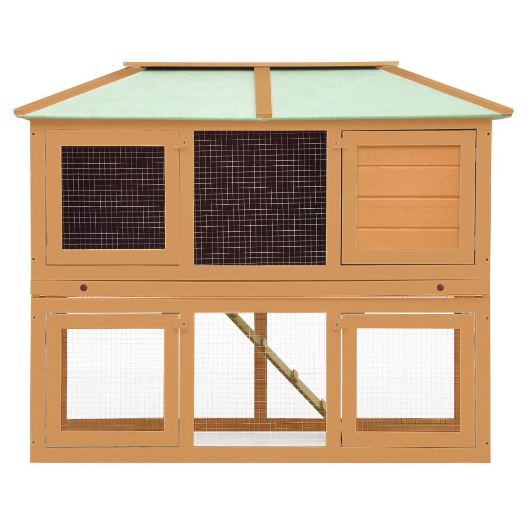 vidaXL Animal Rabbit Cage Double Floor Wood