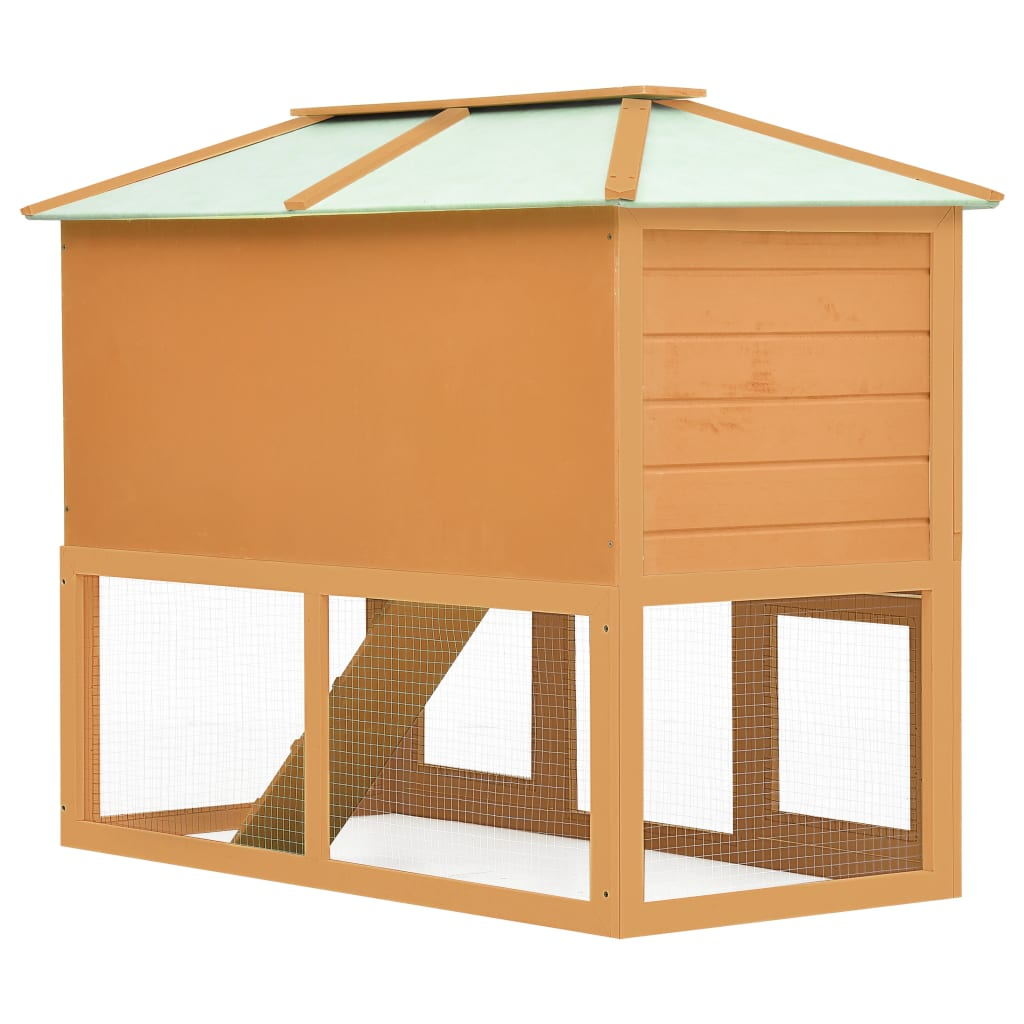 vidaXL Animal Rabbit Cage Double Floor Wood