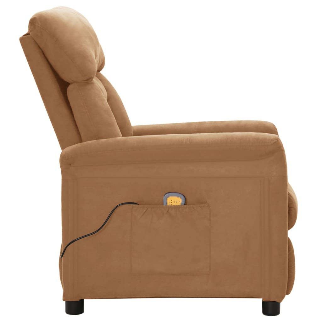 vidaXL Massage Recliner Taupe Faux Suede Leather