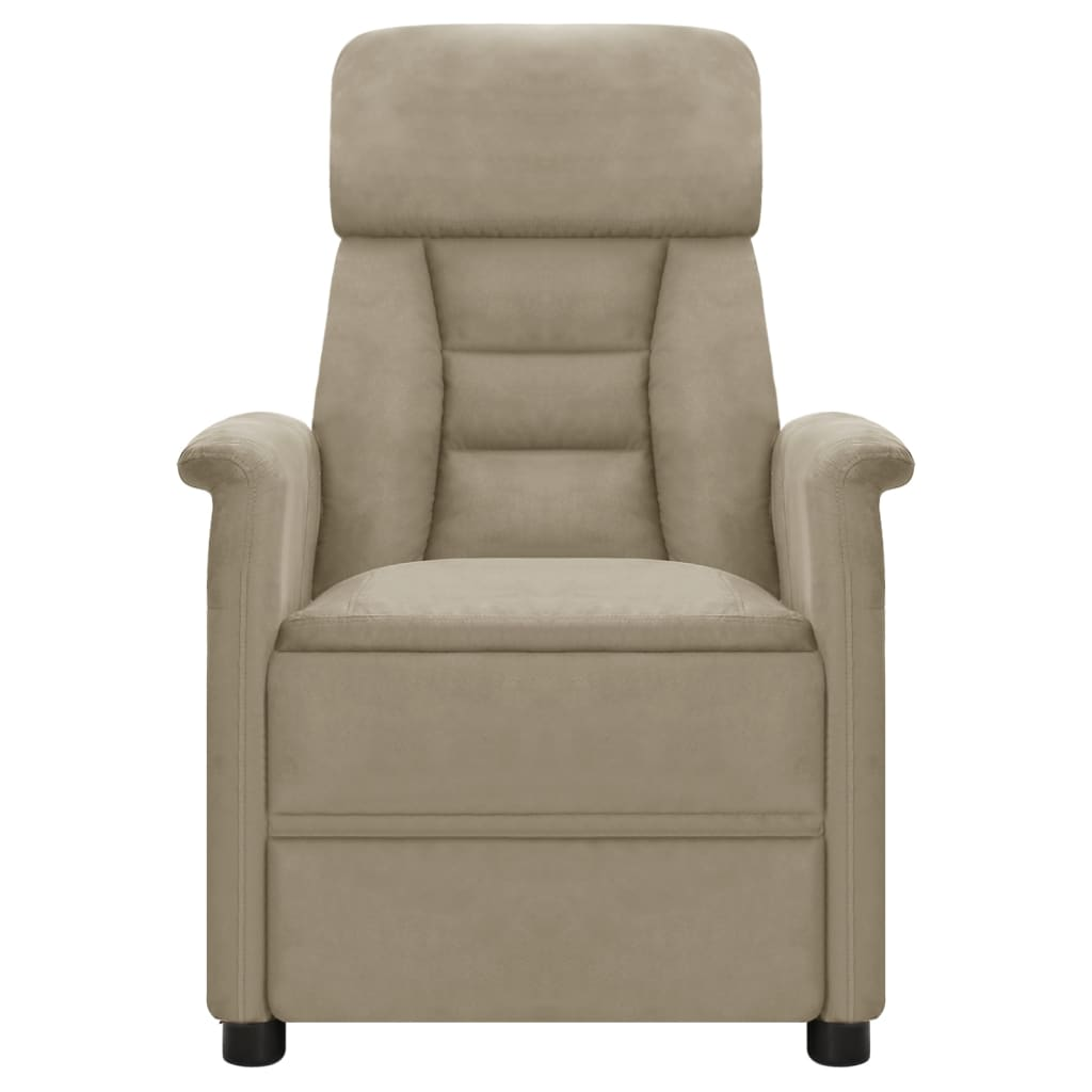 vidaXL Massage Recliner Light Gray Faux Suede Leather