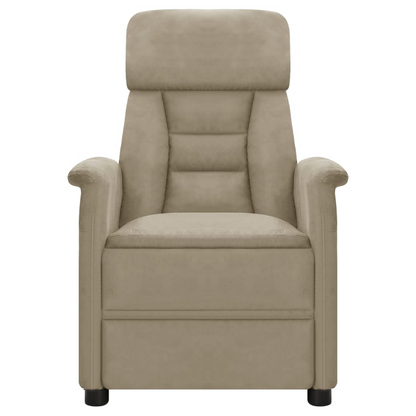 vidaXL Massage Recliner Light Gray Faux Suede Leather