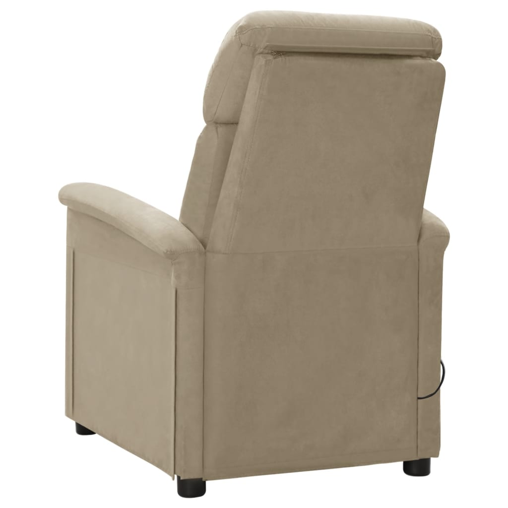 vidaXL Massage Recliner Light Gray Faux Suede Leather