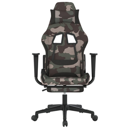 vidaXL Gaming Chair with Footrest Camouflage and Black Fabric