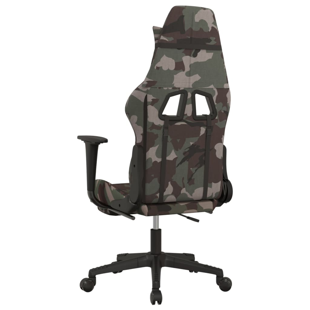 vidaXL Gaming Chair with Footrest Camouflage and Black Fabric