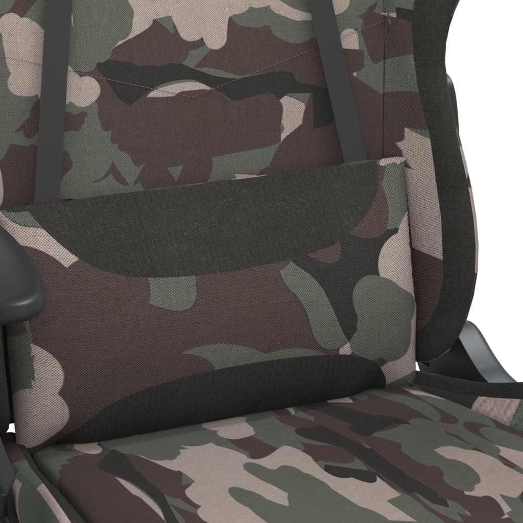 vidaXL Gaming Chair with Footrest Camouflage and Black Fabric