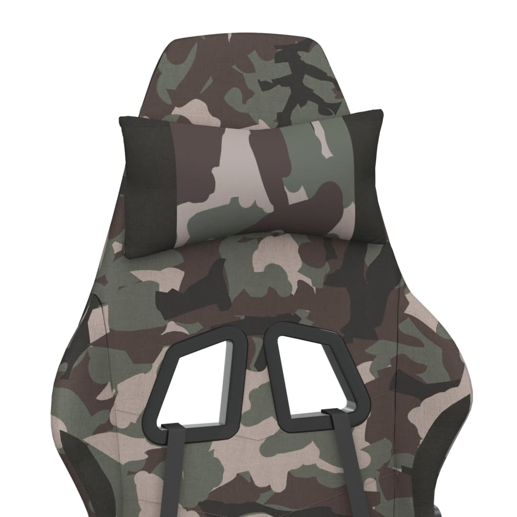 vidaXL Gaming Chair with Footrest Camouflage and Black Fabric