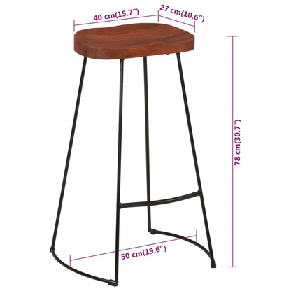 vidaXL Gavin Bar Stools 2 pcs 19.7"x15.7"x30.7" Solid Wood Mango