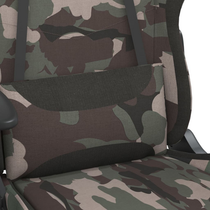 vidaXL Massage Gaming Chair with Footrest Black and Camouflage Fabric