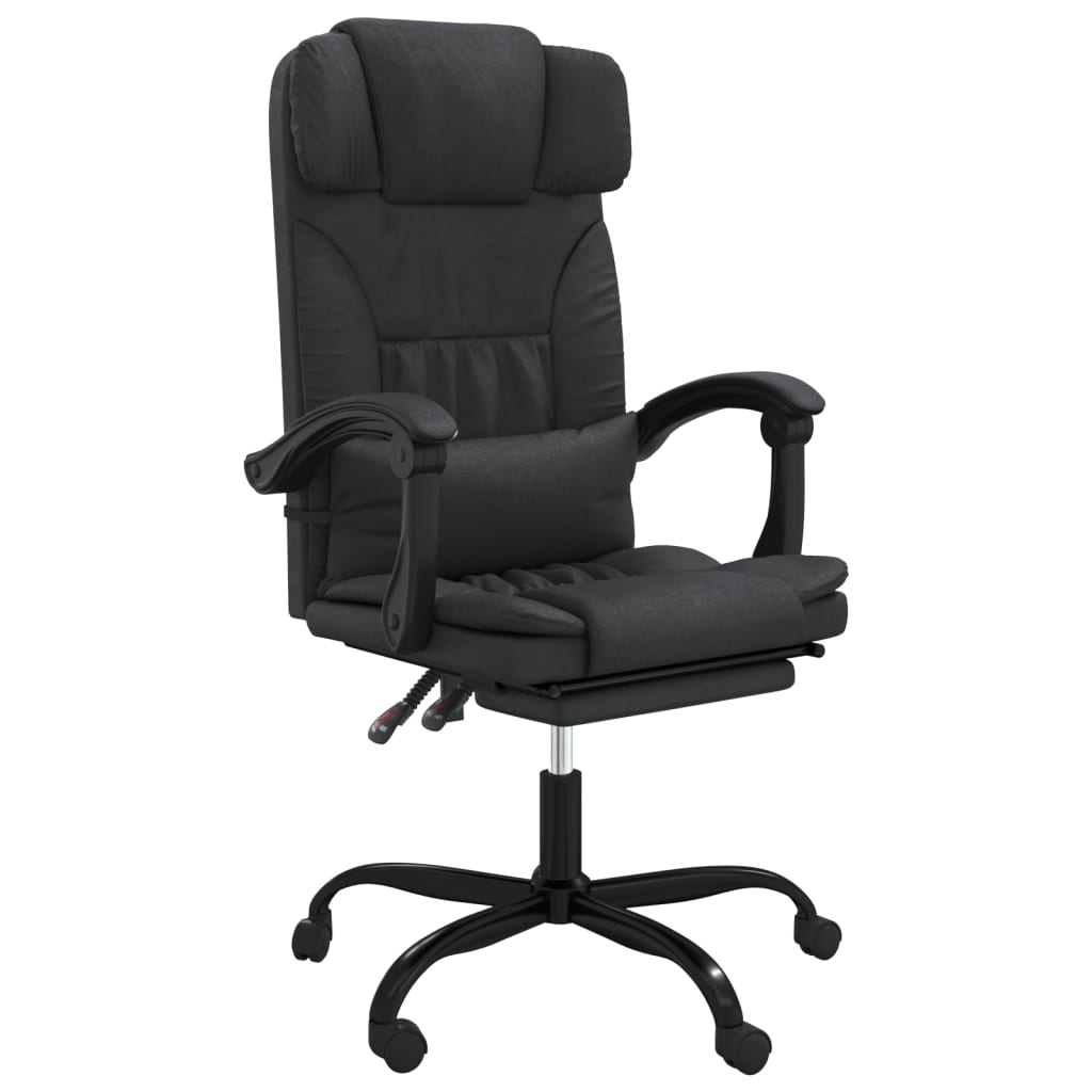 vidaXL Reclining Office Chair Black Faux Leather