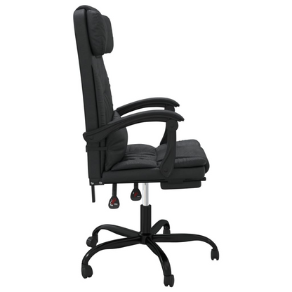 vidaXL Reclining Office Chair Black Faux Leather