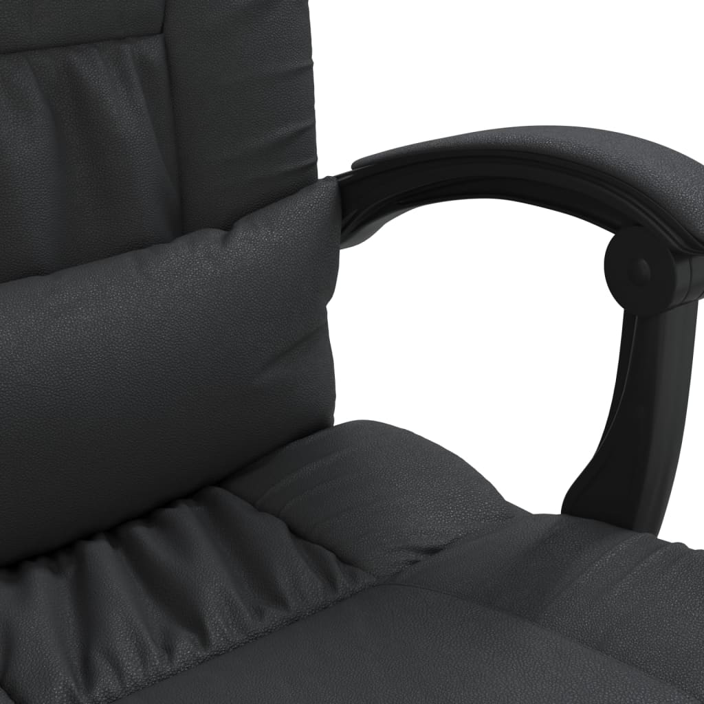 vidaXL Reclining Office Chair Black Faux Leather