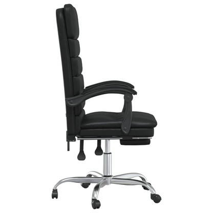 vidaXL Massage Reclining Office Chair Black Faux Leather