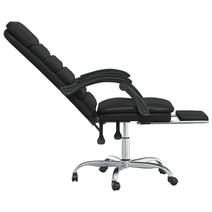 vidaXL Massage Reclining Office Chair Black Faux Leather