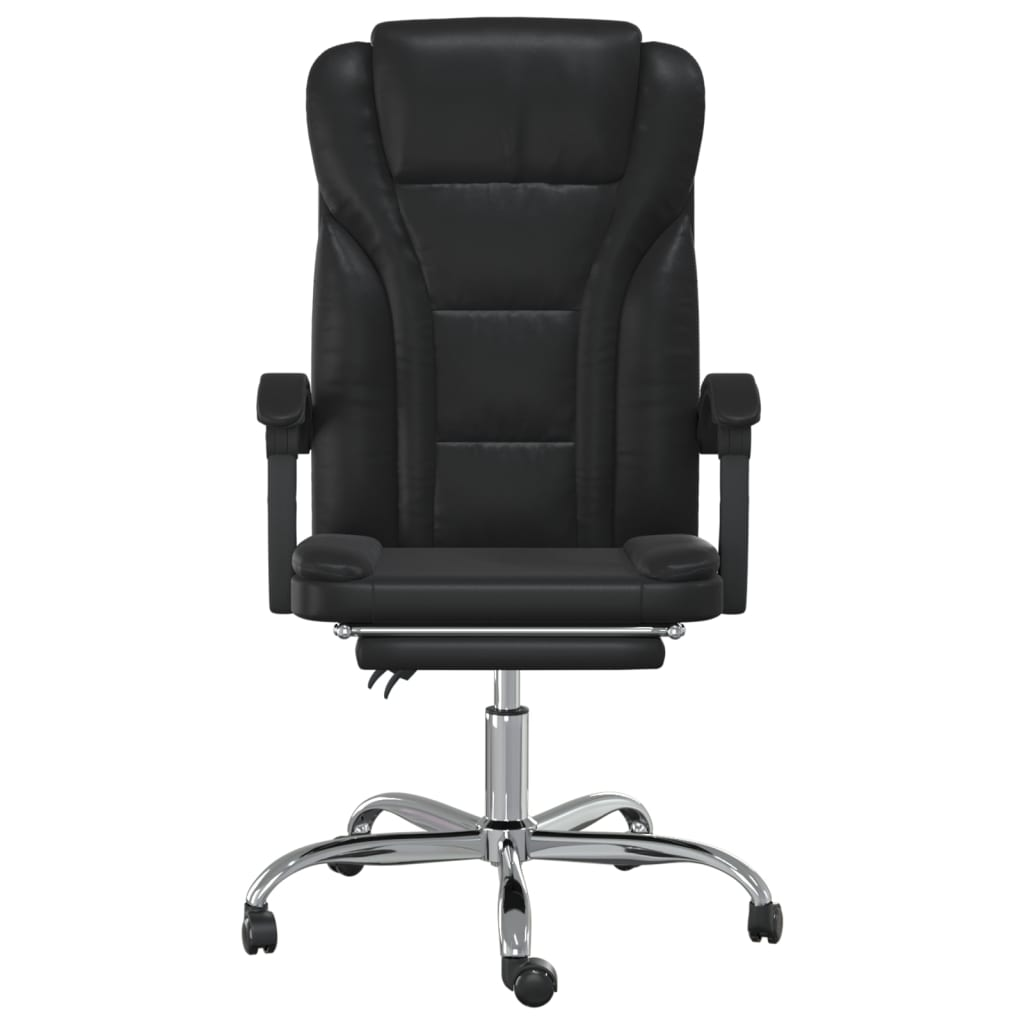 vidaXL Reclining Office Chair Black Faux Leather