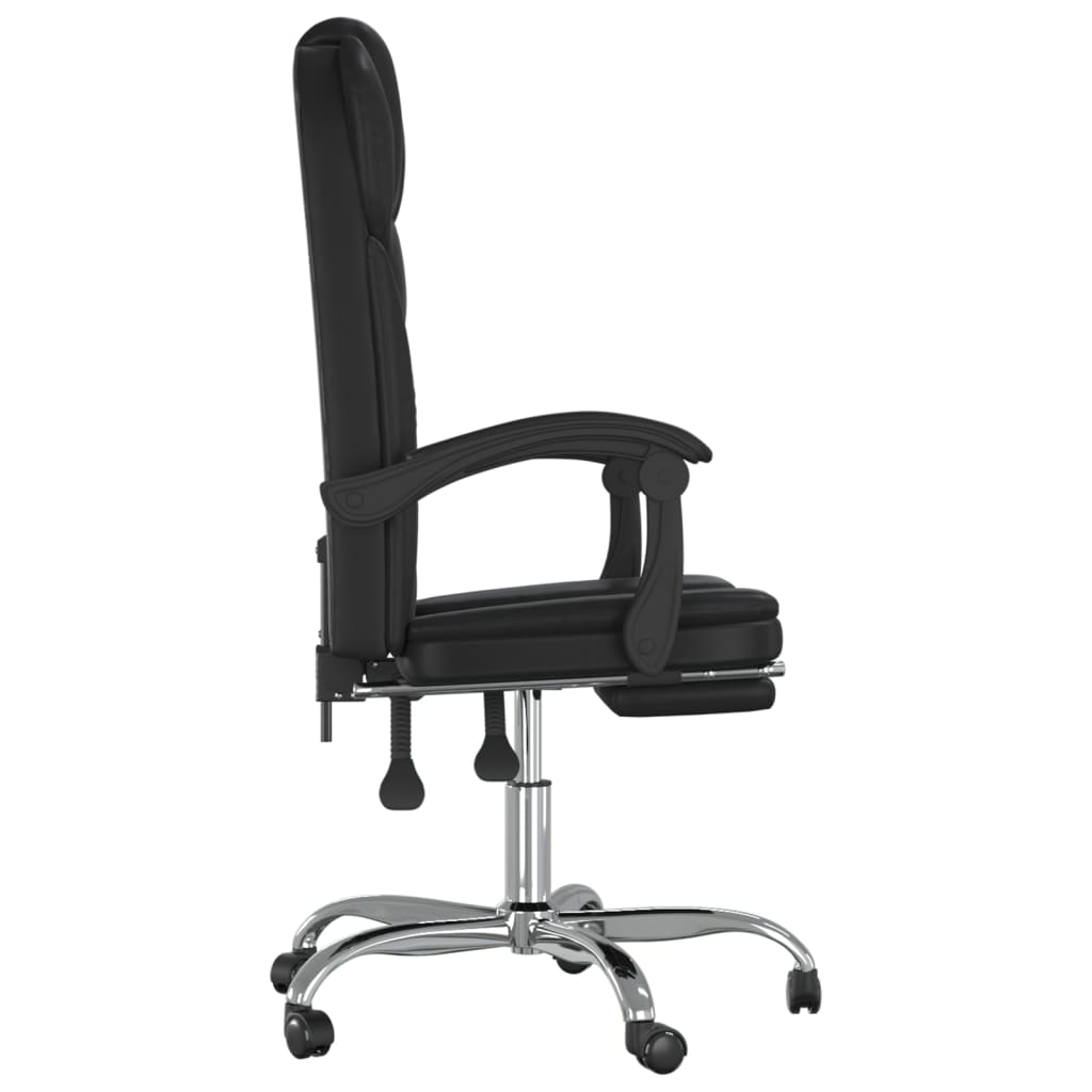 vidaXL Reclining Office Chair Black Faux Leather