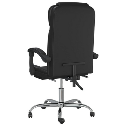 vidaXL Reclining Office Chair Black Faux Leather