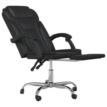 vidaXL Reclining Office Chair Black Faux Leather