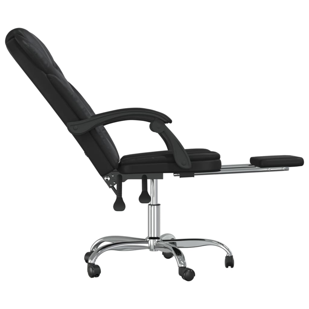 vidaXL Reclining Office Chair Black Faux Leather