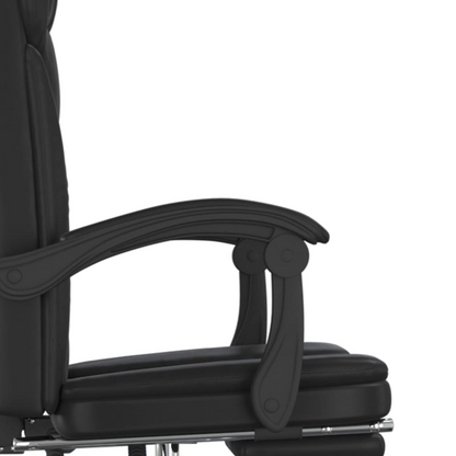 vidaXL Reclining Office Chair Black Faux Leather