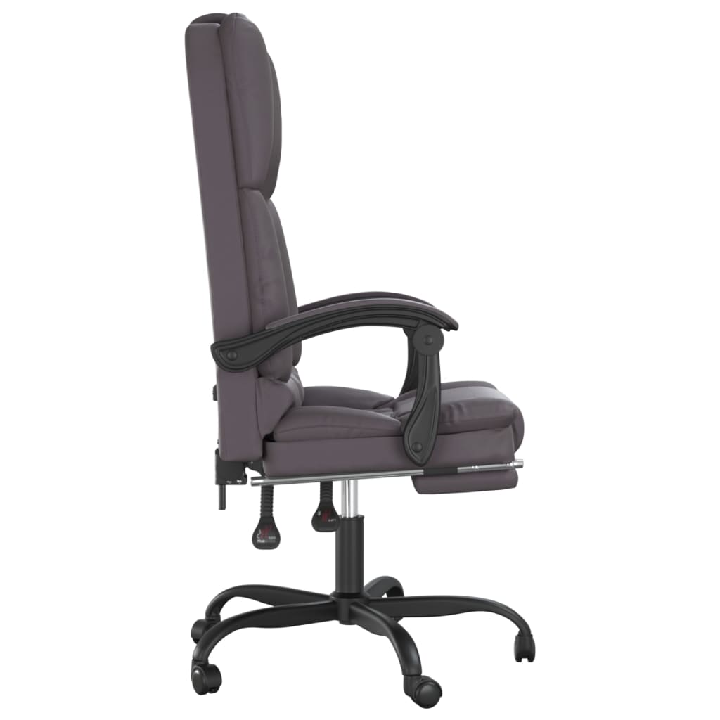 vidaXL Massage Reclining Office Chair Gray Faux Leather