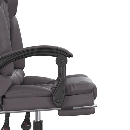 vidaXL Massage Reclining Office Chair Gray Faux Leather