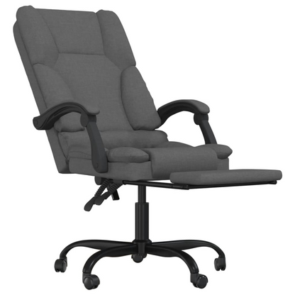 vidaXL Massage Reclining Office Chair Dark Gray Fabric