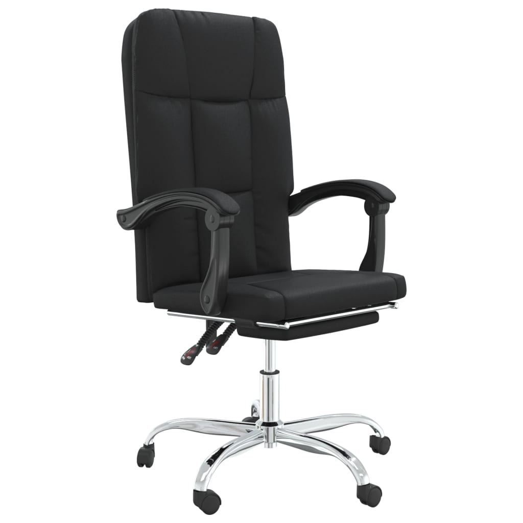 vidaXL Reclining Office Chair Black Faux Leather