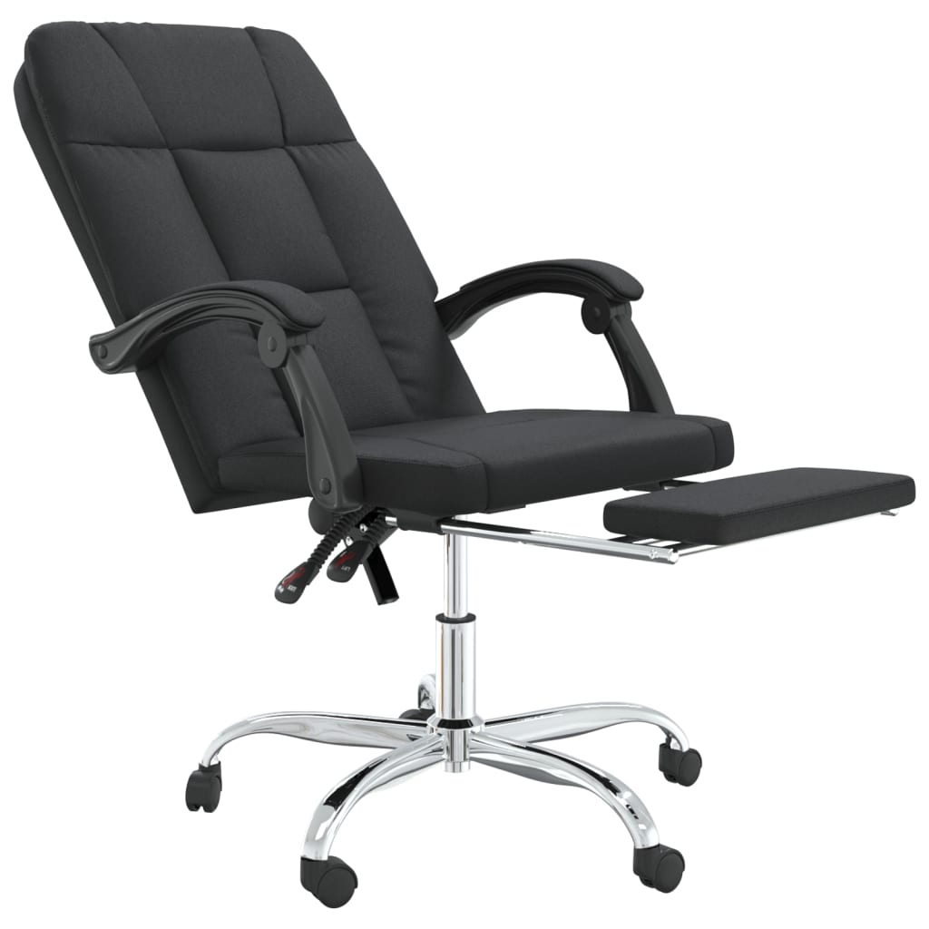 vidaXL Reclining Office Chair Black Faux Leather