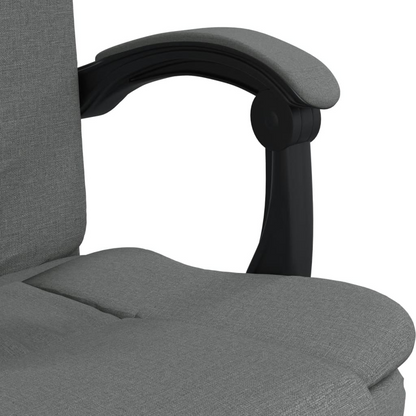 vidaXL Reclining Office Chair Dark Gray Fabric