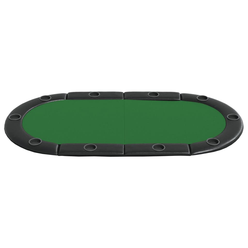 vidaXL 10-Player Folding Poker Tabletop Green 81.9"x41.7"x1.2"